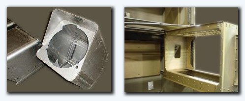 LEFT: weldment for an Optical Comparator, RIGHT: Card Rack assembly for an FAA Cabinet