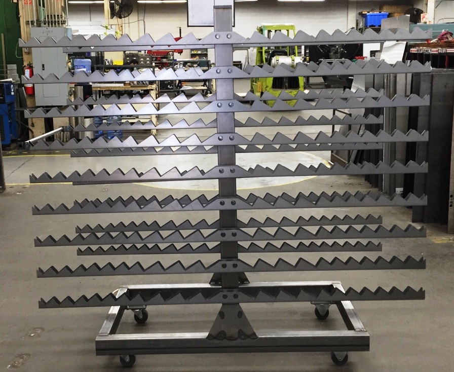 fabricated cart rack assembly