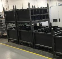 Stackable frame weldments for material handling